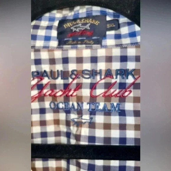 Paul & Shark collar lightweight cotton long sleeve casual button down shirt 3XL - Picture 4 of 4
